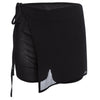 Women Simple Mid Waist Faux Two Piece Asymmetrical Shorts
