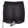 Women Simple Mid Waist Faux Two Piece Asymmetrical Shorts