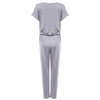 Trendy Plunging Neck Elastic Waist Pocket Straight Jumpsuit for Women