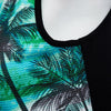 Trendy Round Collar Seeleless Print Slim Tank Top for Women