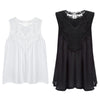Stylish V-neck Lace Patchwork Pleated Loose T-shirt for Women