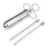 Food Flavor Seasoning Meat Marinade Injector Kit Injection Gun with 2 Needles