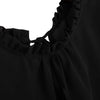 Trendy Ruffle Collar Lace-up Perspective T-shirt for Women