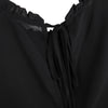 Trendy Ruffle Collar Lace-up Perspective T-shirt for Women