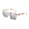 Fashionable Ladies Oversize Square Frame Color Coated Sunglasses