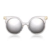 Stylish Ladies Color Coated Round Frame UV Protection Sunglasses