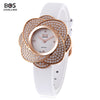 Angela Bos 8009L Women Quartz Watch Flower-shaped Artificial Diamond Dial 5ATM Wristwatch