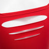 Women Sexy Scoop Collar Short Sleeve Cut Out Pure Color T-Shirt