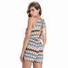 Printed Sleeveless Mock Neck Romper