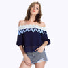 Off The Shoulder Guipure See-Through Blouse