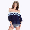 Off The Shoulder Guipure See-Through Blouse