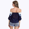 Off The Shoulder Guipure See-Through Blouse