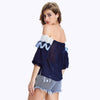 Off The Shoulder Guipure See-Through Blouse