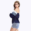 Off The Shoulder Guipure See-Through Blouse
