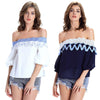 Off The Shoulder Guipure See-Through Blouse