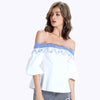 Off The Shoulder Guipure See-Through Blouse