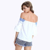 Off The Shoulder Guipure See-Through Blouse