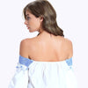 Off The Shoulder Guipure See-Through Blouse