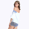 Off The Shoulder Guipure See-Through Blouse