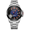 6.11 NO - 009 Male Photovoltaic Energy Quartz Watch Mineral Reinforced Glass Calendar Five-pointed Star Pattern Wristwatch