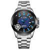 6.11 NO - 009 Male Photovoltaic Energy Quartz Watch Mineral Reinforced Glass Calendar Five-pointed Star Pattern Wristwatch
