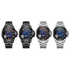 6.11 NO - 009 Male Photovoltaic Energy Quartz Watch Mineral Reinforced Glass Calendar Five-pointed Star Pattern Wristwatch