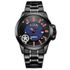 6.11 NO - 009 Male Photovoltaic Energy Quartz Watch Mineral Reinforced Glass Calendar Five-pointed Star Pattern Wristwatch