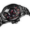 6.11 NO - 009 Male Photovoltaic Energy Quartz Watch Mineral Reinforced Glass Calendar Five-pointed Star Pattern Wristwatch