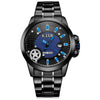 6.11 NO - 009 Male Photovoltaic Energy Quartz Watch Mineral Reinforced Glass Calendar Five-pointed Star Pattern Wristwatch