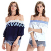 Off The Shoulder Guipure See-Through Blouse