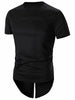 Hip-Hop Stylish Back Zipper Design T-Shirt For Men