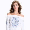 Off The Shoulder Embroidered Bell Sleeve Romper