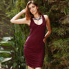 Sexy U Neck Sleeveless Crochet Bodycon Dress For Women