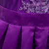 Women Elegant Round Collar Backless Embroidery A-Line Midi Party Dress