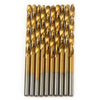 High Speed Steel Ti-coated Straight Shank Twist Drill Bit Set for PCB Drilling - 50PCS