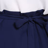 Chic Short Sleeve Color Block Waist Tied Plus Size Blouse For Women