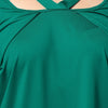 Fashionable V-Neck Openwork 1/2 Sleeve Plus Size Top For Women