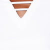 Fashionable Cut-Out Round Neck Top With Lace-Up For Women
