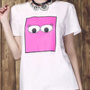 Women's Fashionable Monster Eyes Print Round Neck T-Shirt