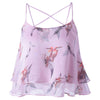 Cami Bird Print Layered Chiffon Top
