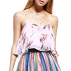Cami Bird Print Layered Chiffon Top
