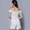 Chic Women's Off The Shoulder Striped Romper