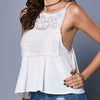 Sweet Spaghetti Strap Lace Openwork See-Through Women's Tank Top