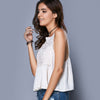 Sweet Spaghetti Strap Lace Openwork See-Through Women's Tank Top