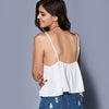 Sweet Spaghetti Strap Lace Openwork See-Through Women's Tank Top