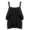 Trendy Spaghetti Strap Ruffle Tank Top for Women