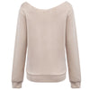 Fashionable Skew Collar Long Sleeve Achor Print Loose-Fitting Ladies T-Shirt