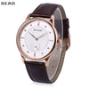 READ R6025G Men Quartz Watch Genuine Leather Band Sapphire Mirror 3ATM Wristwatch