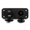 IZTOSS C931 - Z 12 - 24V Double Hole Panel Round Dual USB Vehicle Power Plug Voltmeter Display Cigarette Lighter Water Resistant Marine Socket
