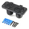 IZTOSS C931 - Z 12 - 24V Double Hole Panel Round Dual USB Vehicle Power Plug Voltmeter Display Cigarette Lighter Water Resistant Marine Socket